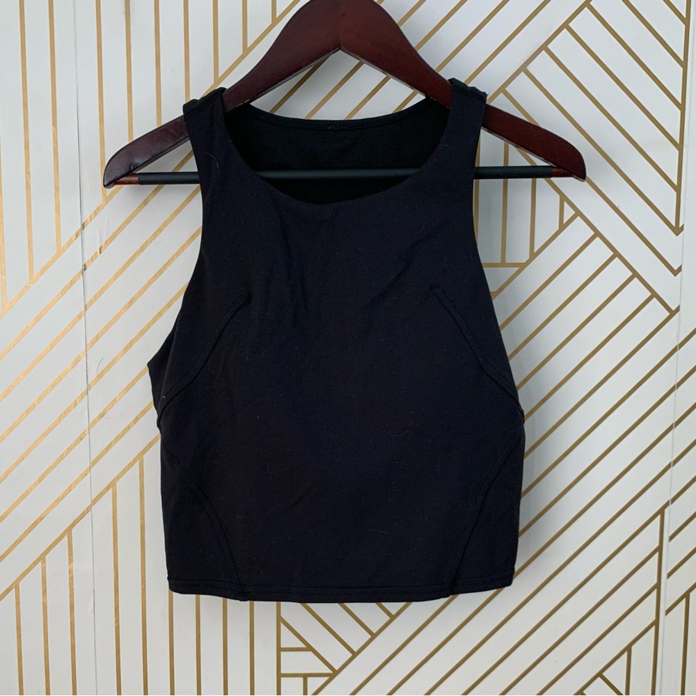 Lululemon Align High Neck Tank built in bra padded padding Black athlesuire 6